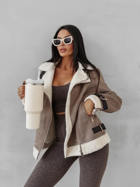Kurtka damska PLAVOGA SIIN 2025 beż - maWer Fashion
