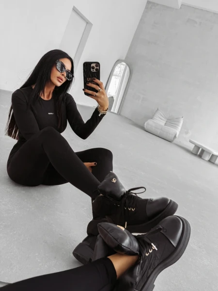 Buty damskie workery OLAVOGA BADDIE 2025 czarne - maWer Fashion