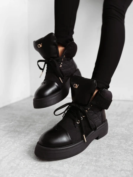 Buty damskie workery OLAVOGA BADDIE 2025 czarne - maWer Fashion