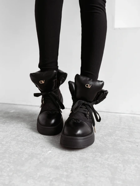Buty damskie workery OLAVOGA BADDIE 2025 czarne - maWer Fashion