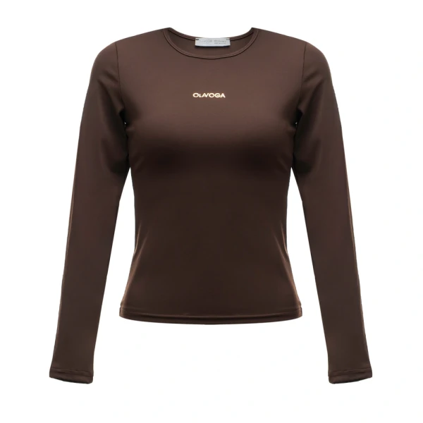 Bluzka damska OLAVOGA SIMBI 2025 brąz - maWer Fashion