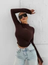 Bluzka damska OLAVOGA AUTUMN 2025 brąz  - maWer Fashion