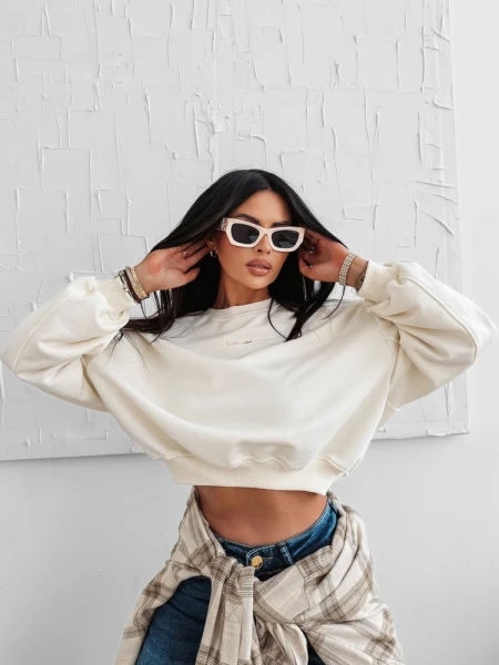 Bluza damska OLAVOGA GRAV 2025 ecru - maWer Fashion