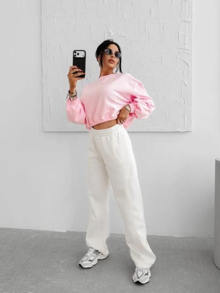 Bluza damska OLAVOGA GRAV 2025 pudrowy róż - maWer Fashion