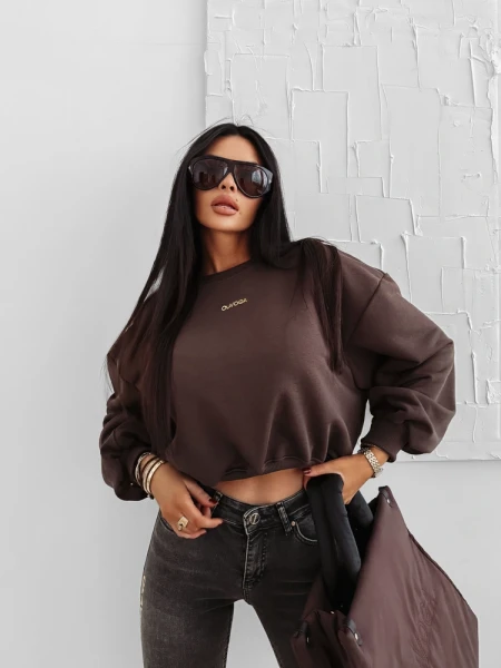 Bluza damska OLAVOGA GRAV 2025 brąz - maWer Fashion