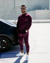 Welurowy komplet męski OLAVOGA HEYDAY śliwka  – maWer Fashion