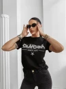 T-shirt damski OLAVOGA BLACK PRINCE 2025 czarny - maWer Fashion