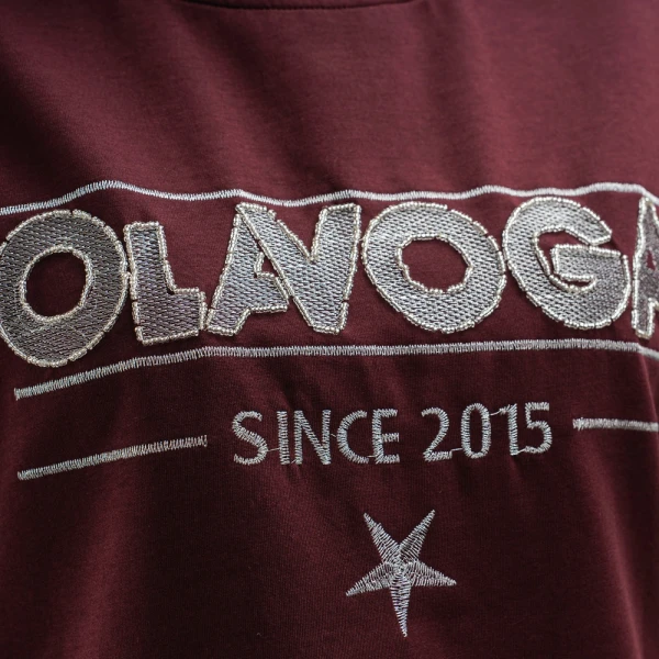 T-shirt damski OLAVOGA BLACK PRINCE 2025 bordo - maWer Fashion