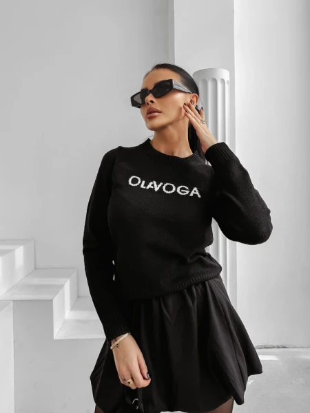 Sweter damski OLAVOGA ZAIO 2025 czarny - maWer Fashion