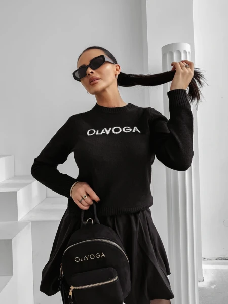 Sweter damski OLAVOGA ZAIO 2025 czarny - maWer Fashion