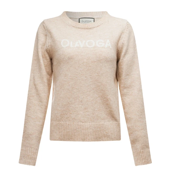 Sweter damski OLAVOGA ZAIO 2025 beż - maWer Fashion