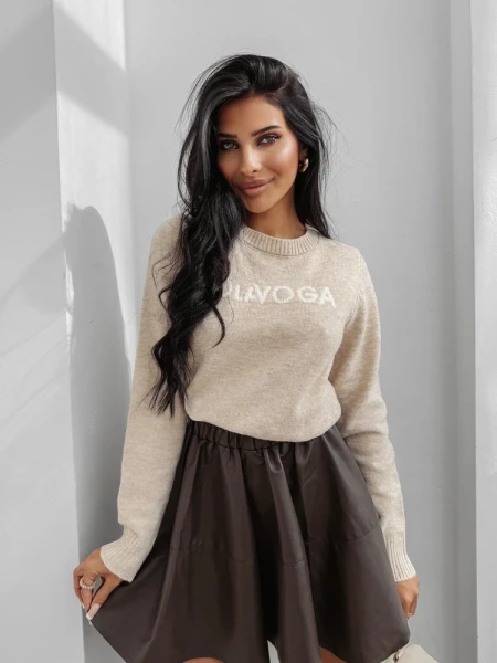 Sweter damski OLAVOGA ZAIO 2025 beż - maWer Fashion