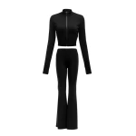 Komplet damski OLAVOGA WINDSCRIPT 2025 czarny - maWer Fashion