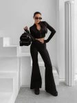 Komplet damski OLAVOGA WINDSCRIPT 2025 czarny - maWer Fashion