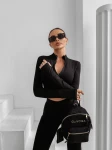Komplet damski OLAVOGA WINDSCRIPT 2025 czarny - maWer Fashion