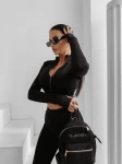 Komplet damski OLAVOGA WINDSCRIPT 2025 czarny - maWer Fashion