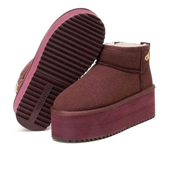 Buty damskie śniegowce OLAVOGA MISTY 2025 bordo - mawershop