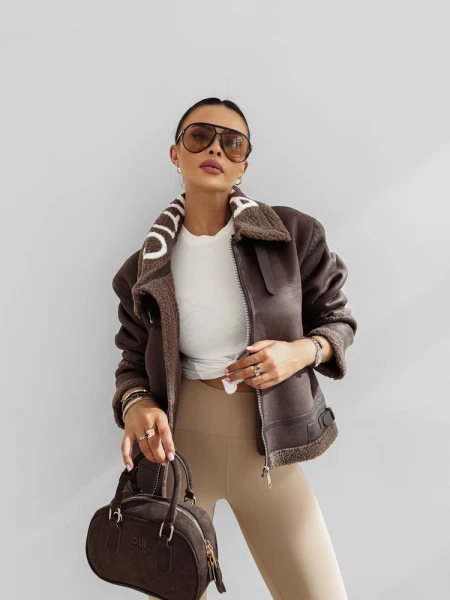 Kurtka damska OLAVOGA LENNOX 2025 brąz - maWer Fashion