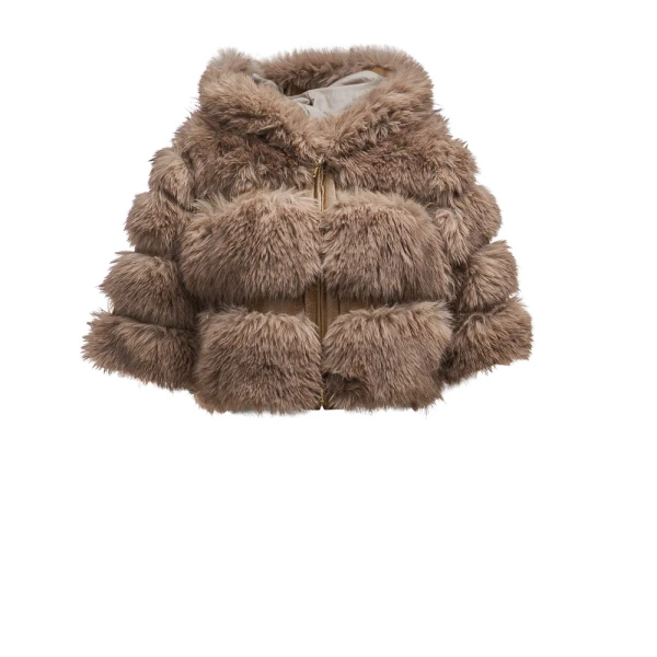 Futrzana kurtka damska OLAVOGA LANIKA 2025 beż - mawershop