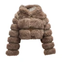 Futrzana kurtka damska OLAVOGA LANIKA 2025 beż - mawershop