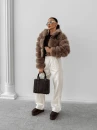 Futrzana kurtka damska OLAVOGA LANIKA 2025 beż - mawershop