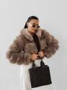 Futrzana kurtka damska OLAVOGA LANIKA 2025 beż - mawershop