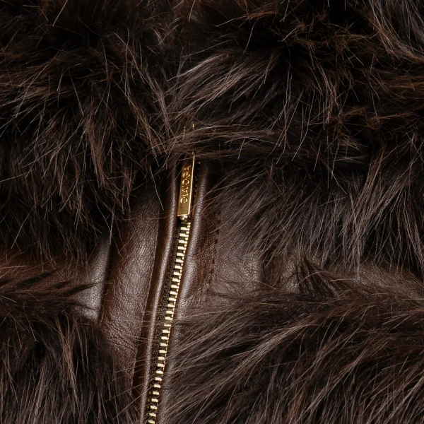 Futrzana kurtka damska OLAVOGA LANIKA 2025 brąz - mawershop