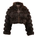 Futrzana kurtka damska OLAVOGA LANIKA 2025 brąz - mawershop
