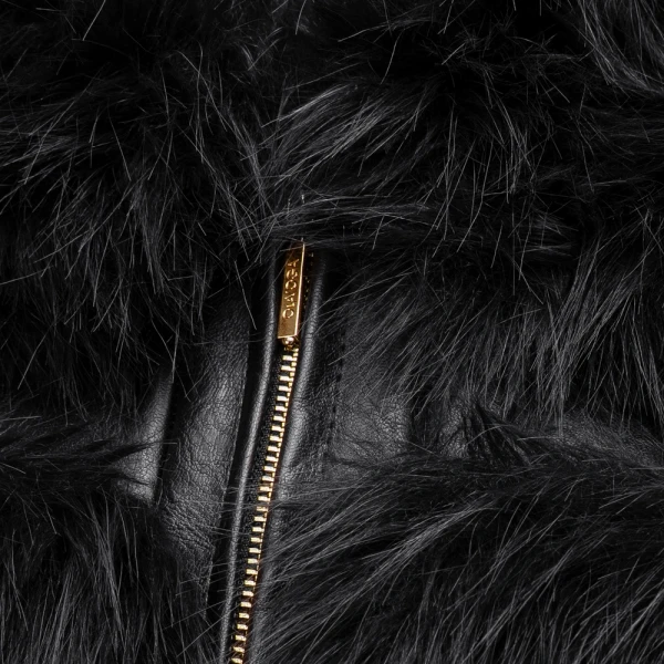 Futrzana kurtka damska OLAVOGA LANIKA 2025 czarna - mawershop