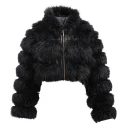 Futrzana kurtka damska OLAVOGA LANIKA 2025 czarna - mawershop