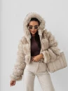 Futrzana kurtka damska OLAVOGA LANIKA 2025 jasny beż - mawershop