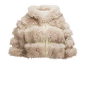 Futrzana kurtka damska OLAVOGA LANIKA 2025 jasny beż - mawershop