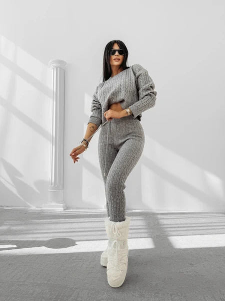 Komplet damski OLAVOGA OLIA 2025 szary - mawershop