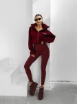 Legginsy damskie OLAVOGA MACREEL 2025 bordo - mawershop