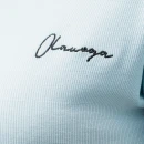 T-shirt damski OLAVOGA FIOERY 2025 niebieski - mawershop