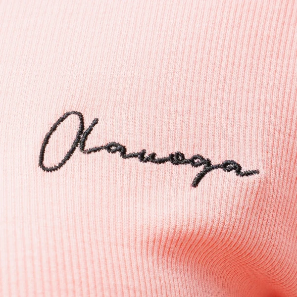 T-shirt damski OLAVOGA FIOERY 2025 koralowy - mawershop