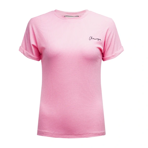 T-shirt damski OLAVOGA FIOERY 2025 różowy - mawershop