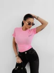 T-shirt damski OLAVOGA FIOERY 2025 różowy - mawershop
