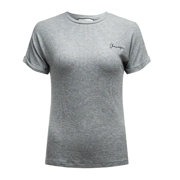 T-shirt damski OLAVOGA FIOERY 2025 szary - mawershop