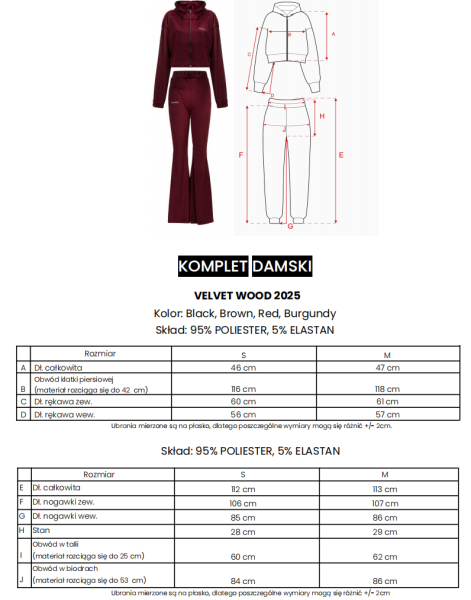 Welurowy komplet damski OLAVOGA VELVET WOOD 2025 brąz - maWer Fashion