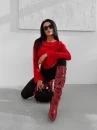 Bluzka damska OLAVOGA LOTUS 2025 czerwona - maWer Fashion