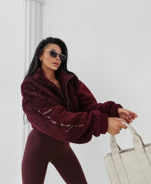 Bluza damska OLAVOGA TEDI 2025 bordo - maWer Fashion