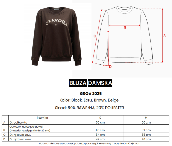 Bluza damska OLAVOGA GROV 2025 czarna - maWer Fashion