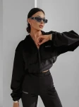 Welurowy komplet damski OLAVOGA VELVET WOOD 2025 czarny - maWer Fashion