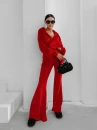 Welurowy komplet damski OLAVOGA VELVET WOOD 2025 czerwień - maWer Fashion