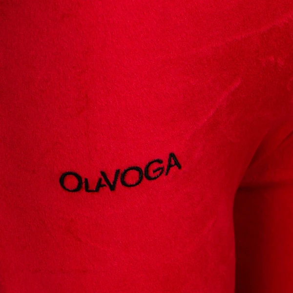 Welurowy komplet damski OLAVOGA VELVET WOOD 2025 czerwień - maWer Fashion