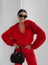 Welurowy komplet damski OLAVOGA VELVET WOOD 2025 czerwień - maWer Fashion