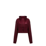 Welurowy komplet damski OLAVOGA VELVET WOOD 2025 bordo - maWer Fashion