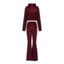 Welurowy komplet damski OLAVOGA VELVET WOOD 2025 bordo - maWer Fashion