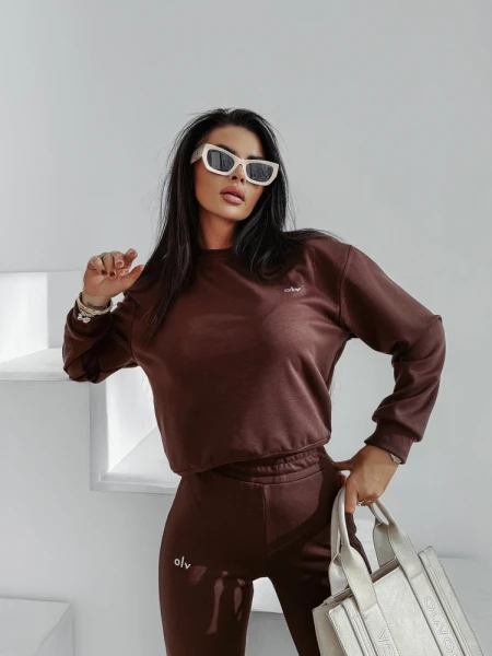 Komplet damski OLAVOGA MOSSEIL 2025 brąz - maWer Fashion